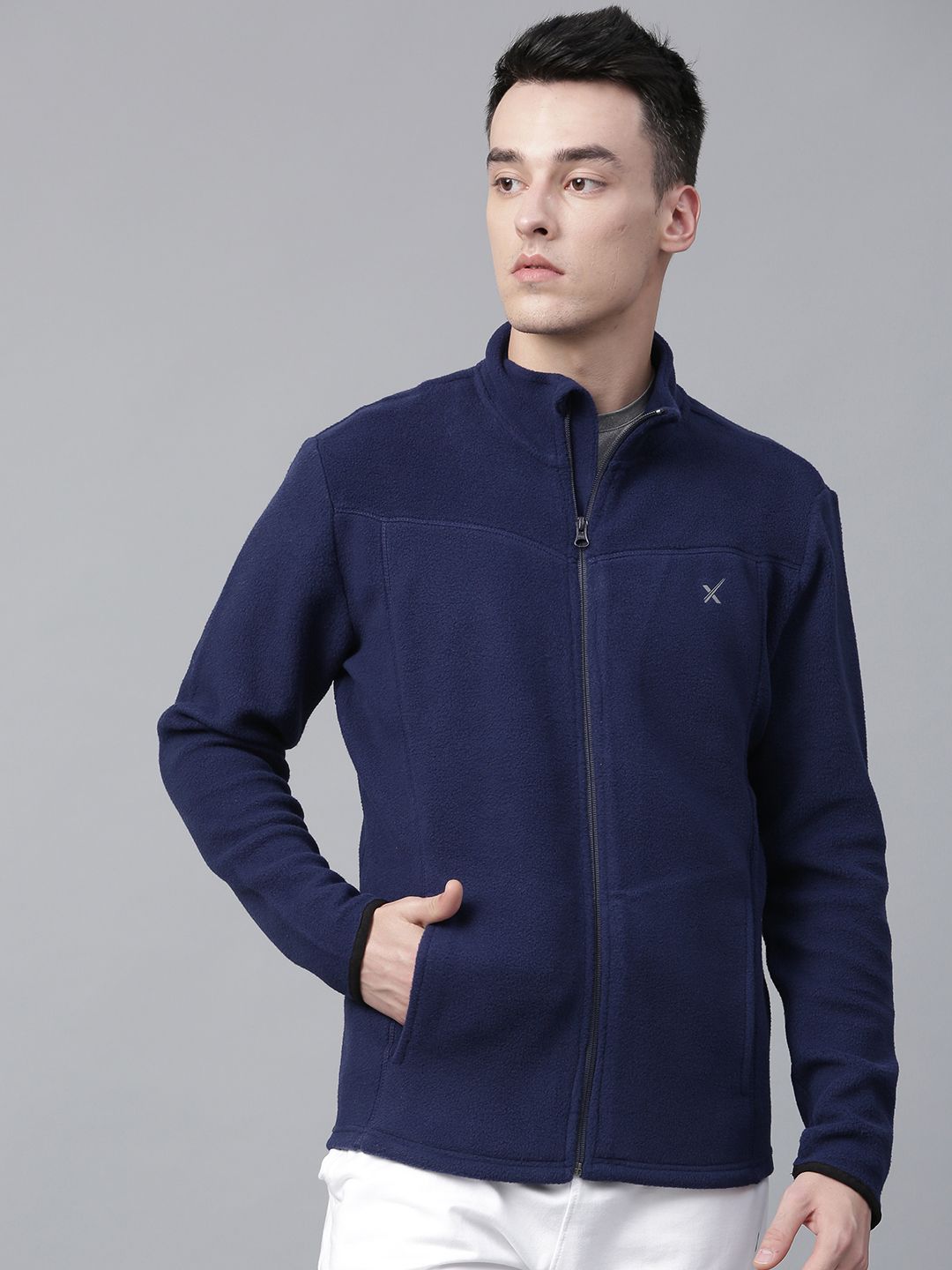 HRX by Hrithik Roshan Outdoor Men Navy Blue Solid Sweatshirt