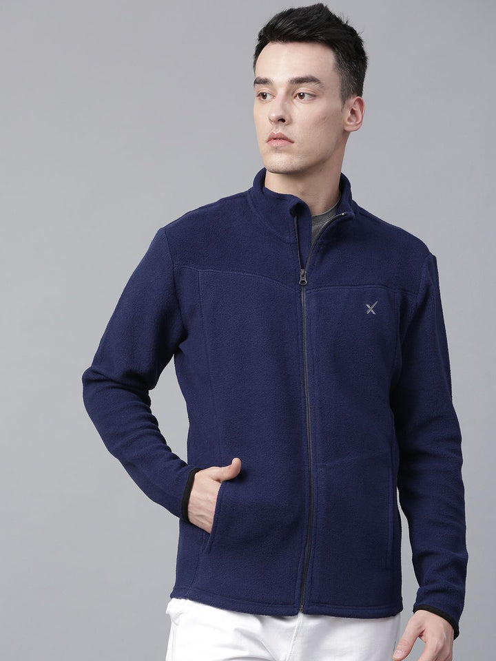HRX by Hrithik Roshan Outdoor Men Navy Blue Solid Sweatshirt