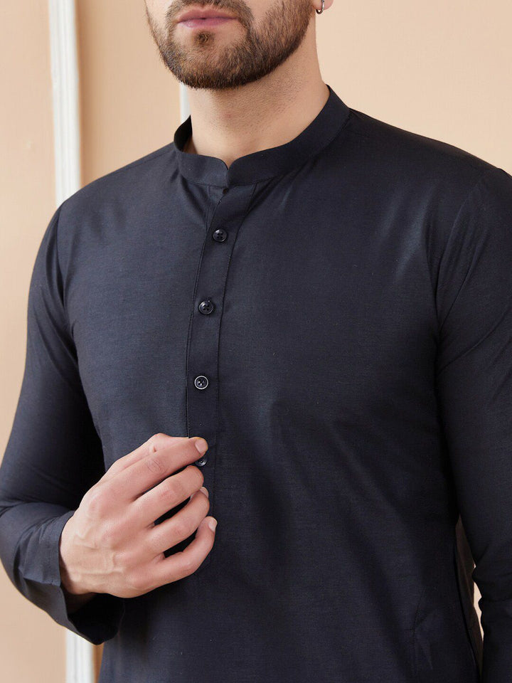 See Designs Mandarin Collar Long Sleeves Cotton Kurta