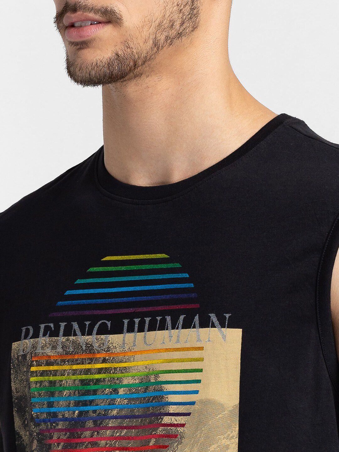 Being Human Graphic Printed Sleeveless T-shirt