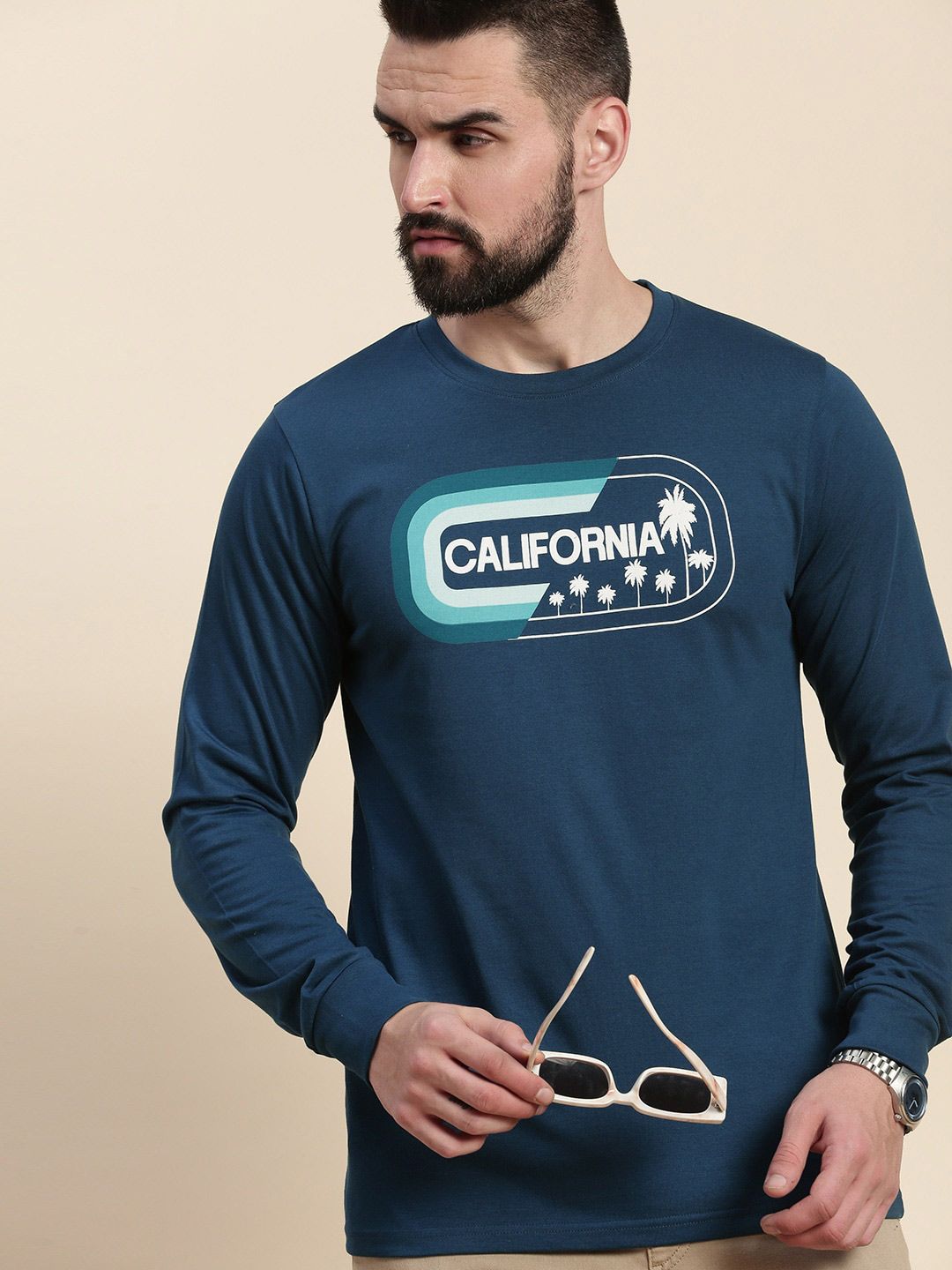 DILLINGER Typography Printed Round Neck Pure Cotton T-shirt