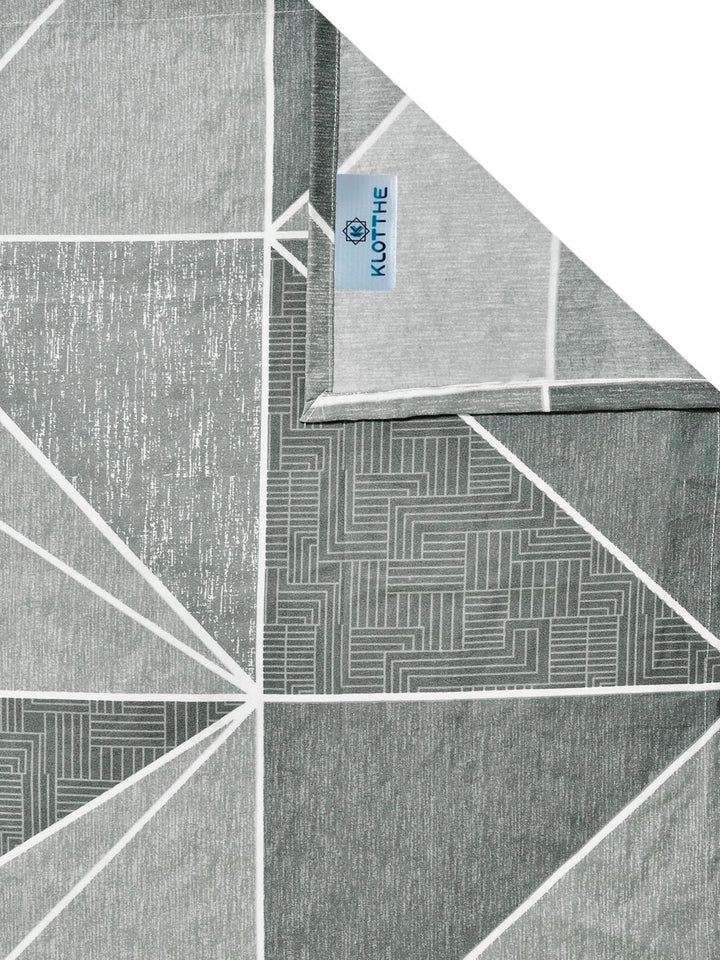 Moda Rapido X KLOTTHE Grey & White Geometric 300 TC King Bedsheet with 2 Pillow Covers