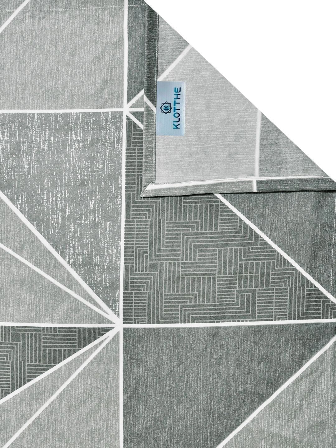 Moda Rapido X KLOTTHE Grey & White Geometric 300 TC King Bedsheet with 2 Pillow Covers