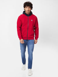 SPYKAR Cotton Hooded Front-Open Sweatshirt