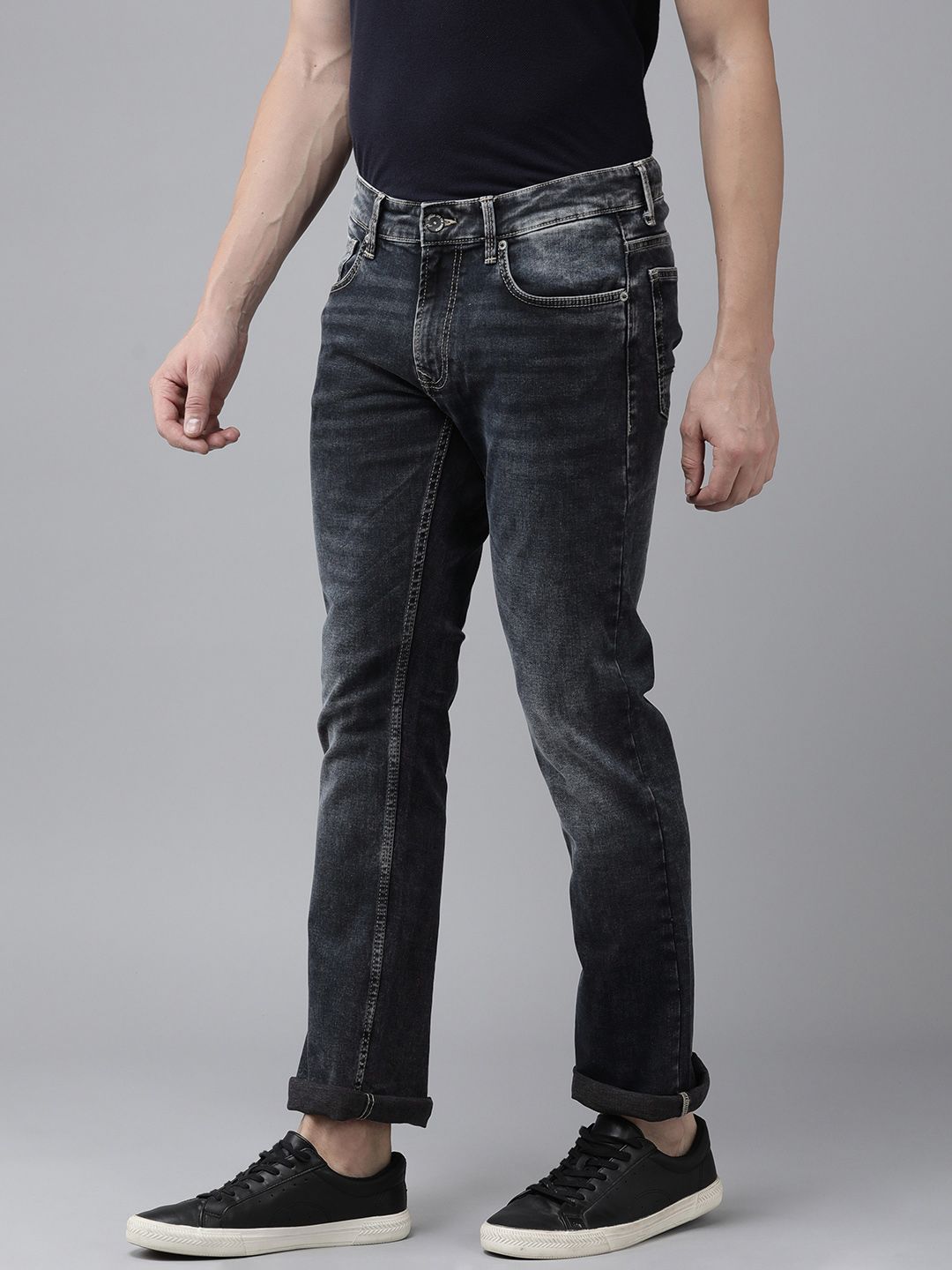 SPYKAR Men Rafter Bootcut Heavy Fade Stretchable Jeans