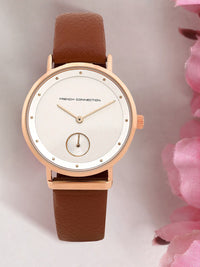 Perancis Sambungan Wanita Dail & Kulit Tali Analog Watch
