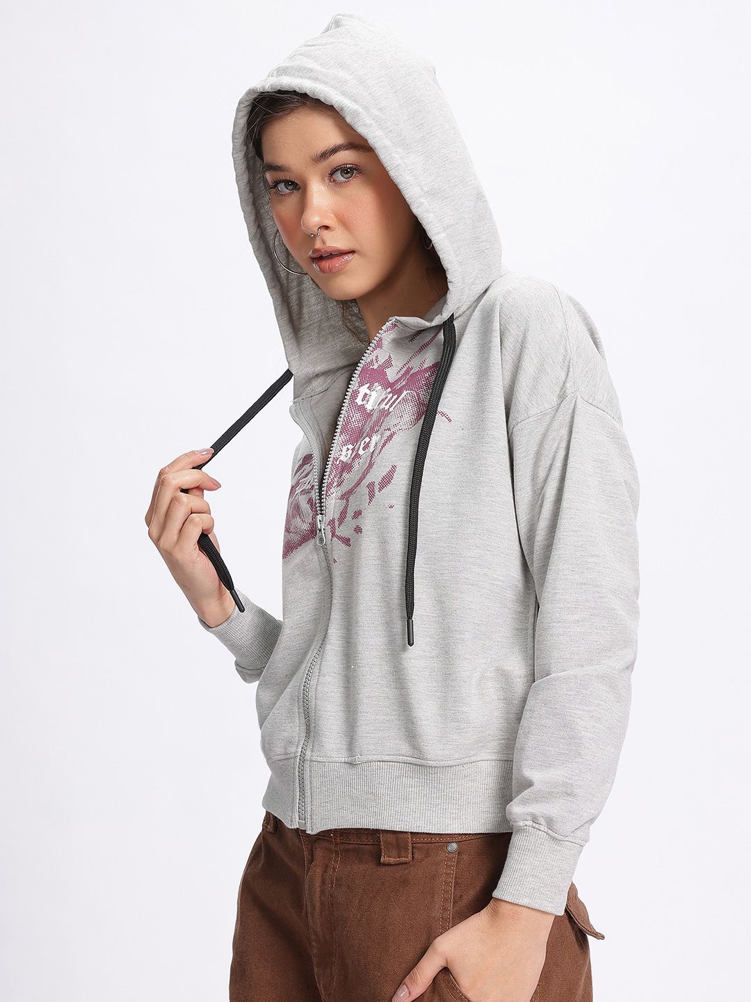 DressBerry Street Threadz Printed Hooded Sweatshirt
