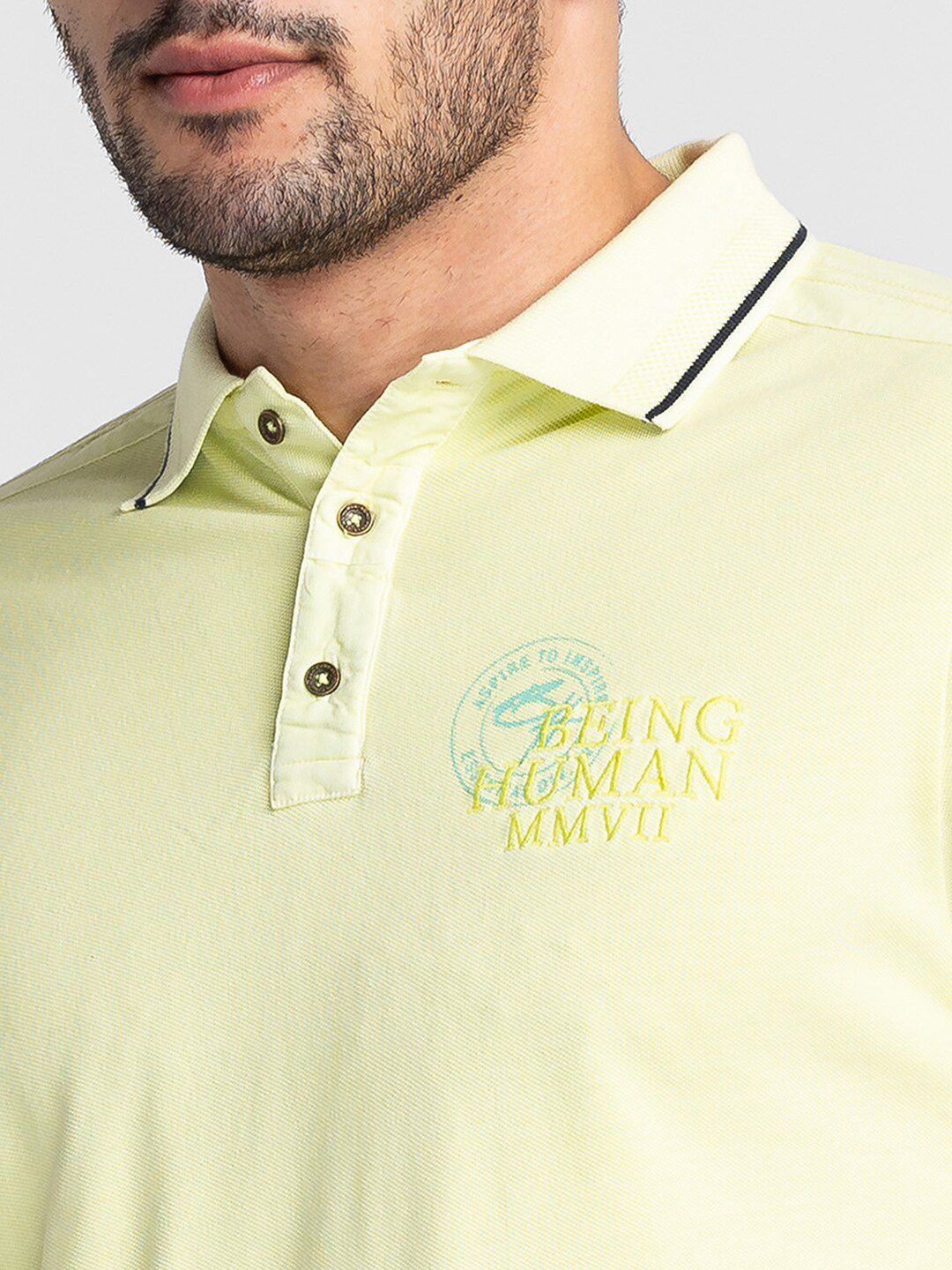 Being Human Half Sleeve Polo Collar Casual T-shirt