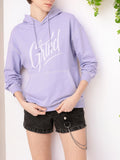 DressBerry Printed Hooded Cotton Terry Relaxed Fit Sweatshirt