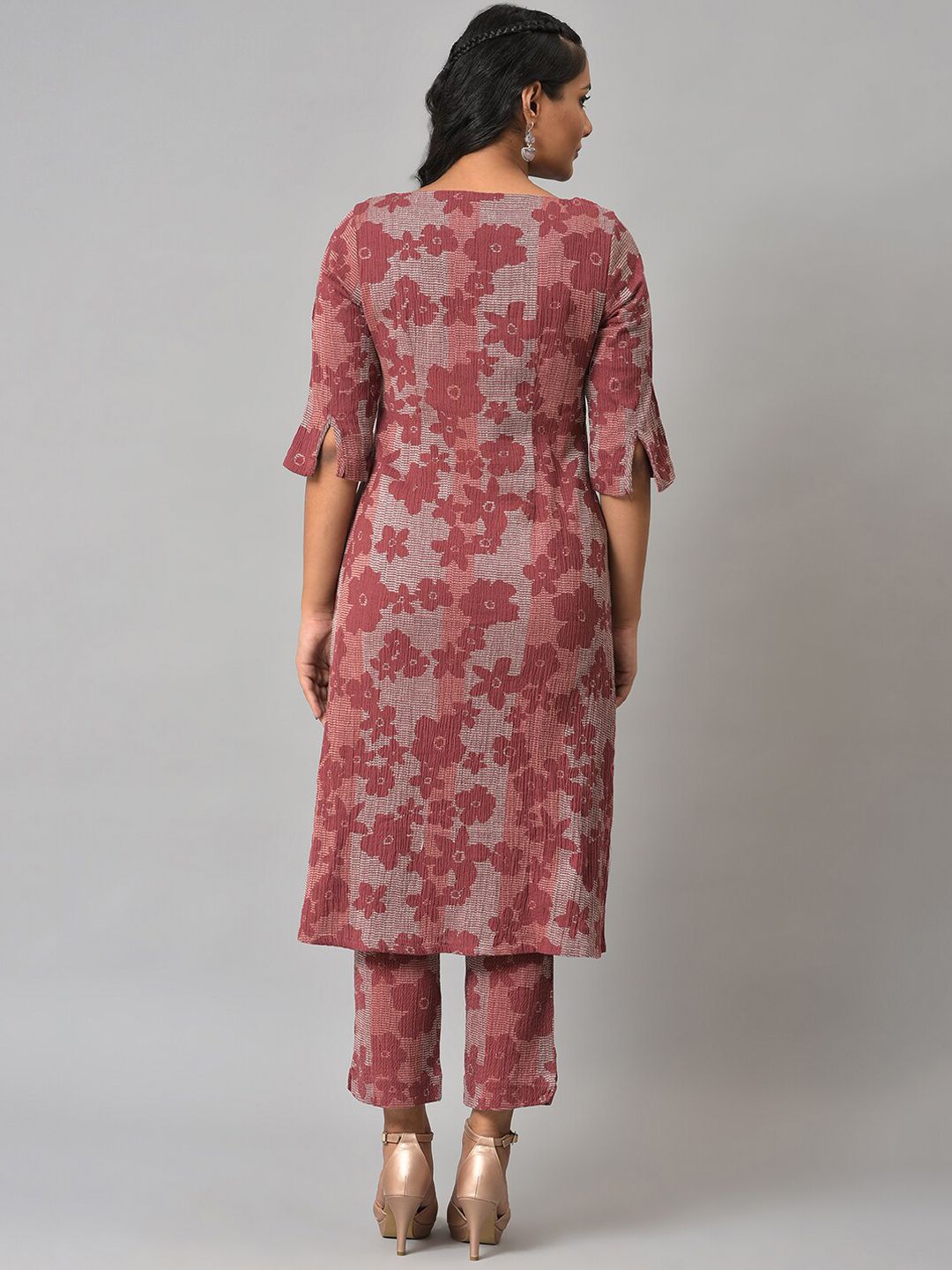 W Women Printed Cotton Kurta with Trousers