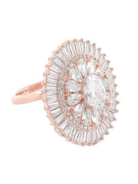 Cincin Jari Boleh Laras Zaveri Pearls Rose Saduran Emas CZ