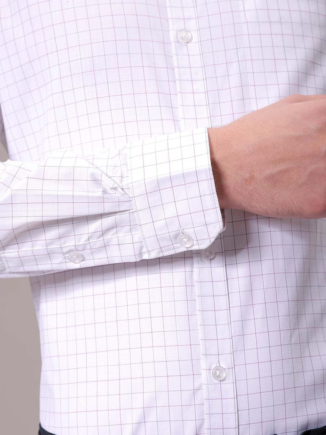 The Indian Garage Co. X Luxe Men Spread Collar Micro Checked Slim Fit Formal Shirt