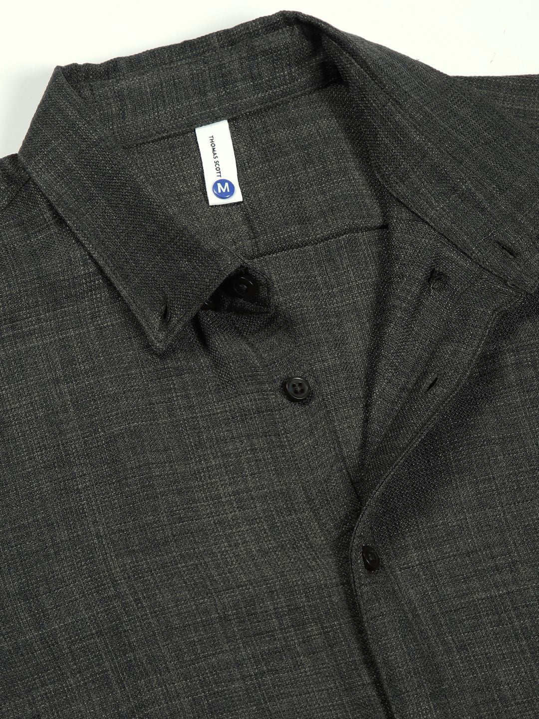 Thomas Scott Men Classic Button-Down Collar Solid Slim Fit Casual Shirt