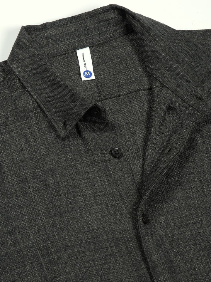 Thomas Scott Men Classic Button-Down Collar Solid Slim Fit Casual Shirt