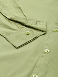 The Indian Garage Co Men Green Solid Pure Cotton Casual Shirt