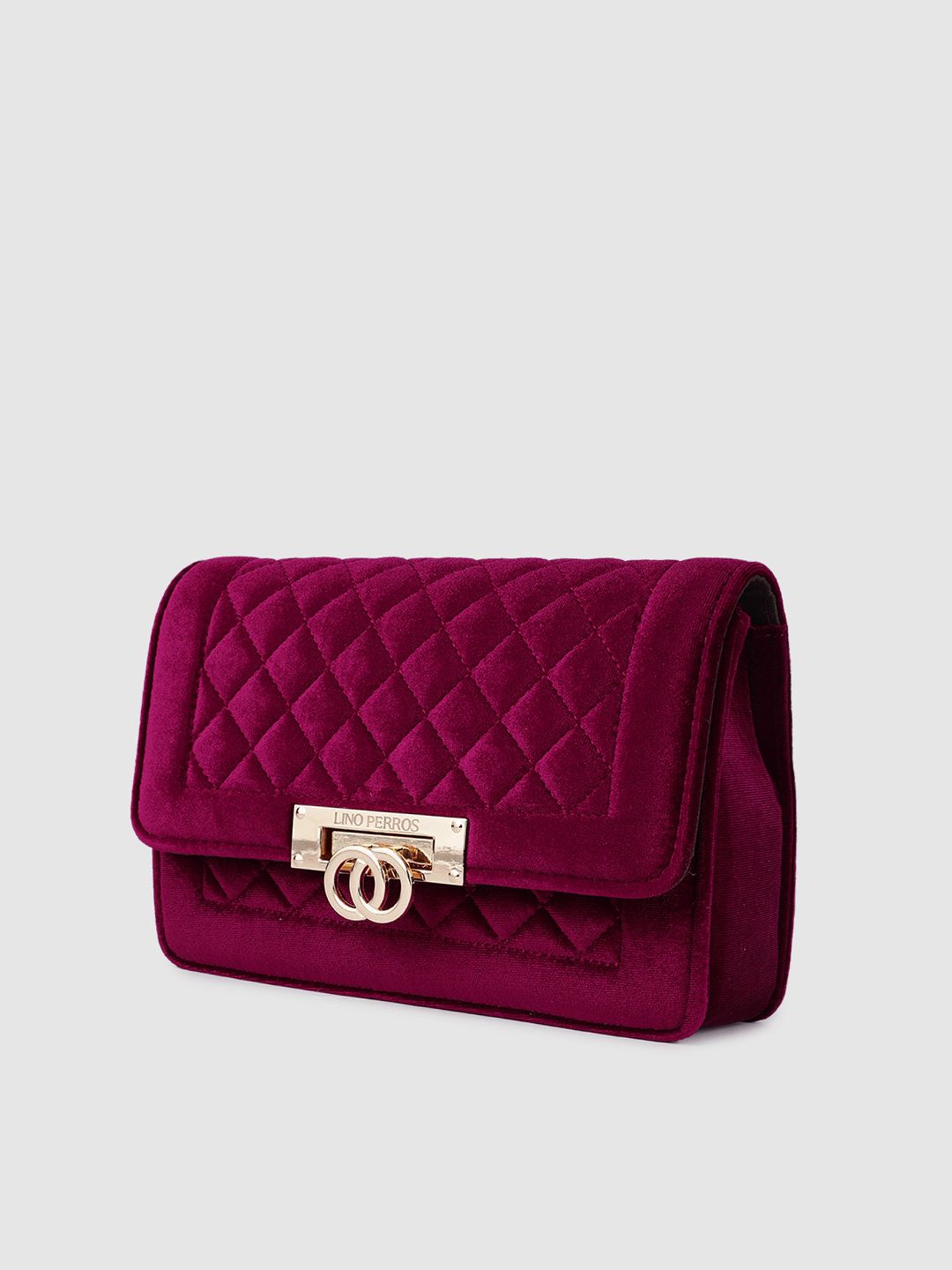 Lino Perros Magenta Quilted Velvet Satchel