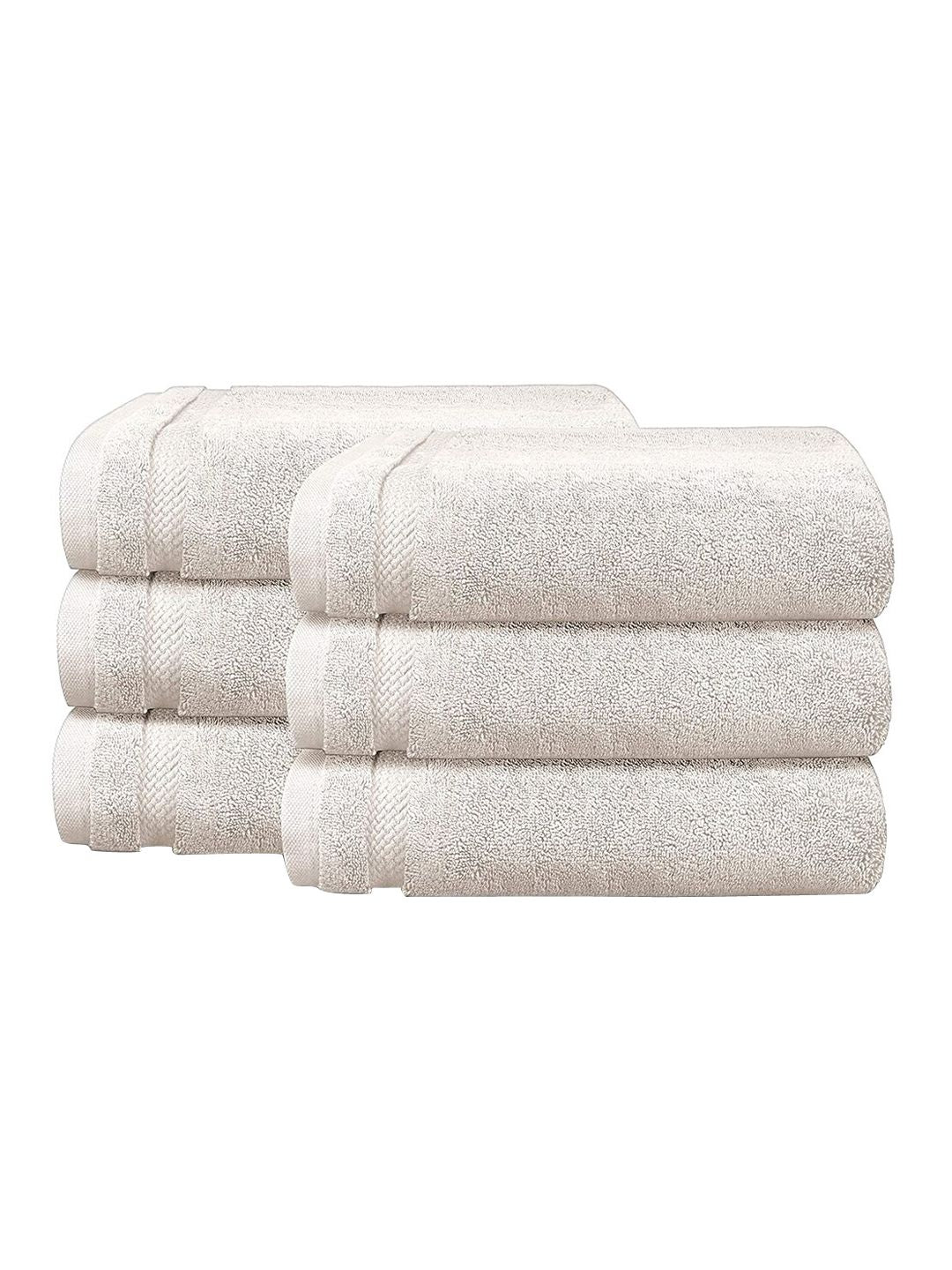 MYTRIDENT Unisex Set of 6 Beige 625 GSM Cotton Face Towel
