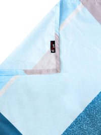 KLOTTHE Turquoise Blue & Yellow Geometric 300 TC King Bedsheet with 2 Pillow Covers
