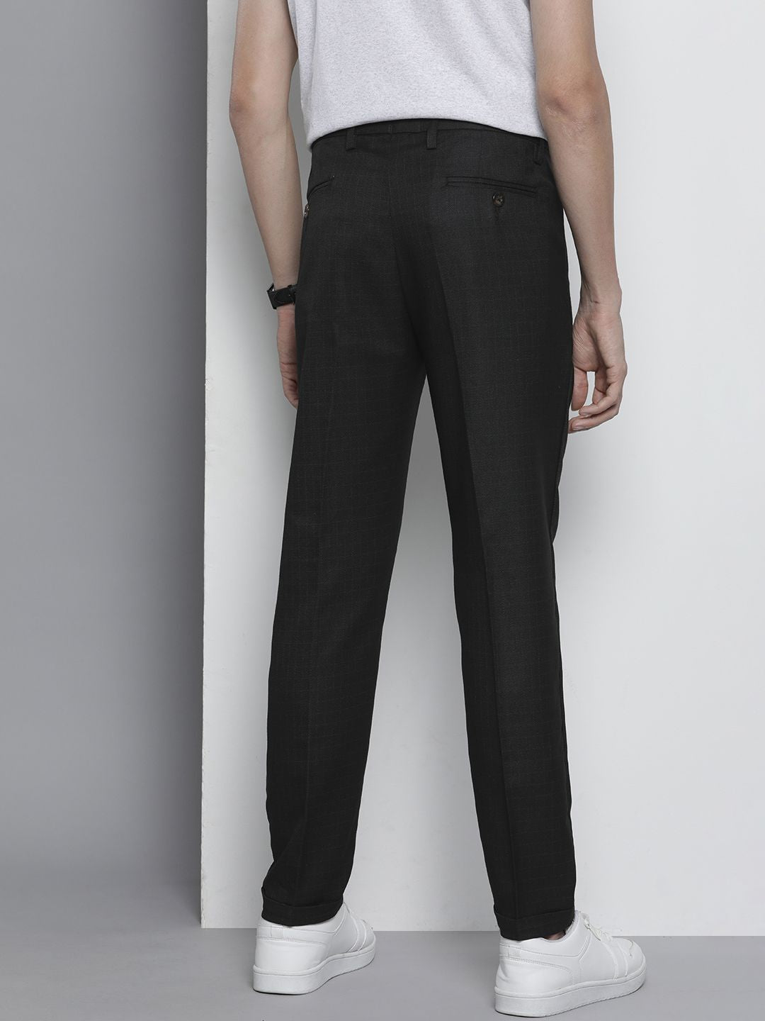 The Indian Garage Co Self Design Regular Fit Chinos Trousers