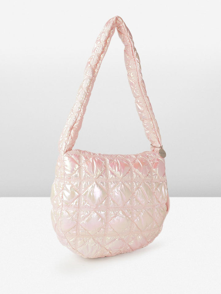 DressBerry Quilted Shoulder Bag with Iridescent Finish