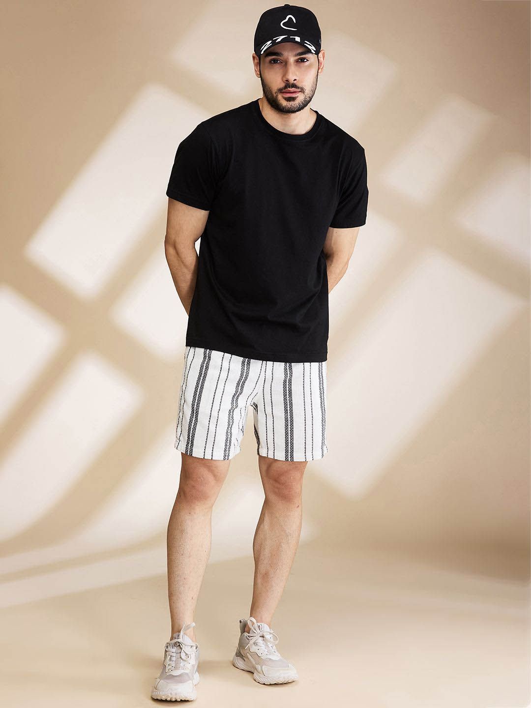Being Human Men Striped Slim Fit Technology Shorts