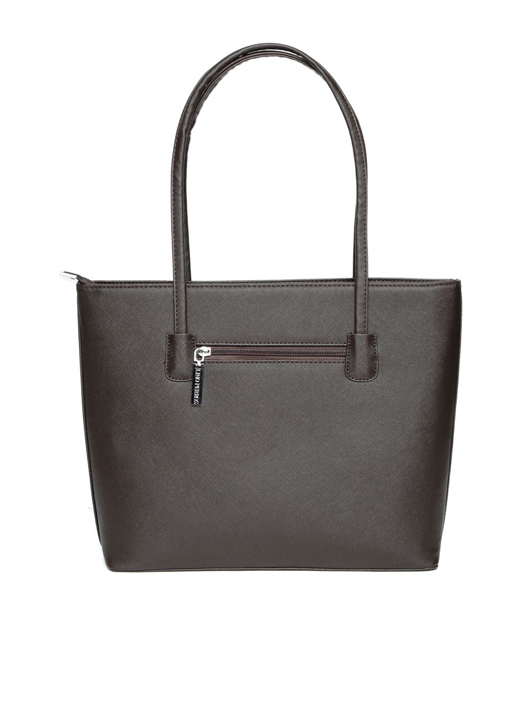 Lino Perros Coffee Brown Solid Laptop Bag