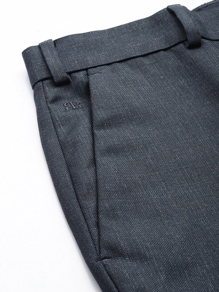 Raymond Men Self Design Textured Slim Fit Formal Trousers