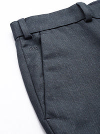 Raymond Men Self Design Textured Slim Fit Formal Trousers