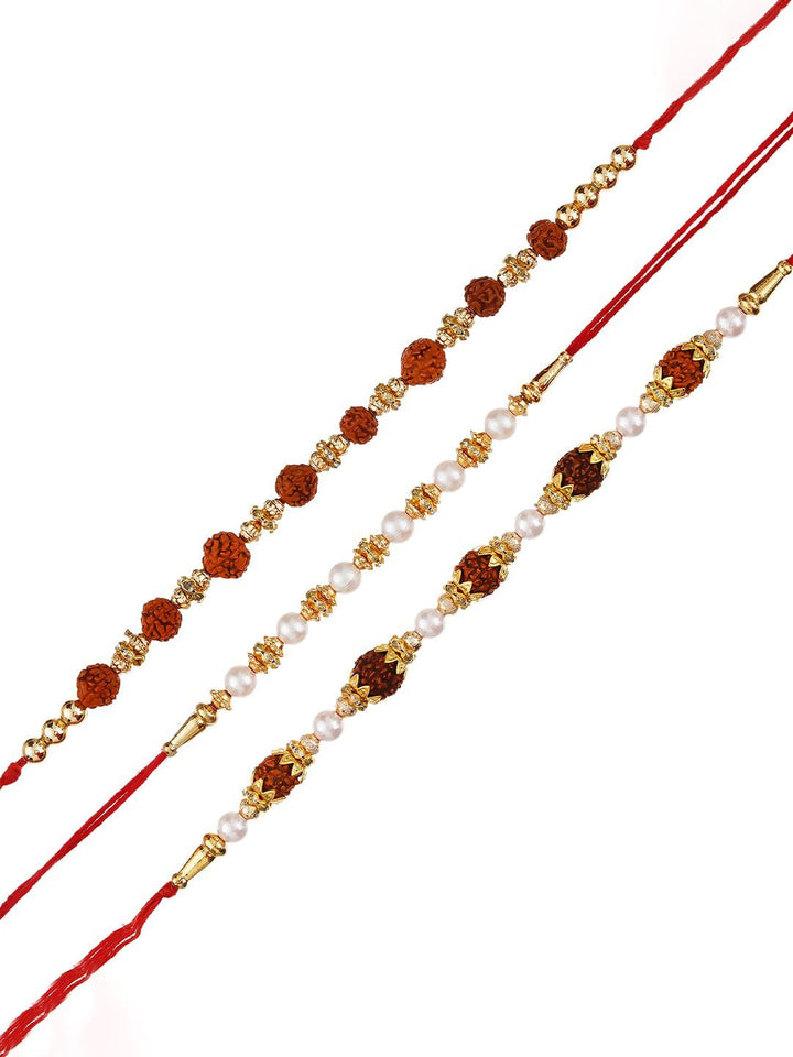 Pek eCraftIndia 3 Rakhi Berwarna-warni dengan Set Roli Chawal