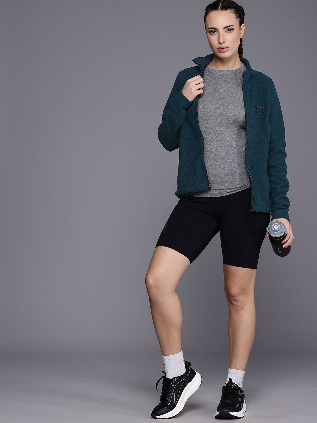 HRX by Hrithik Roshan Open Front Fleece Sweatshirt