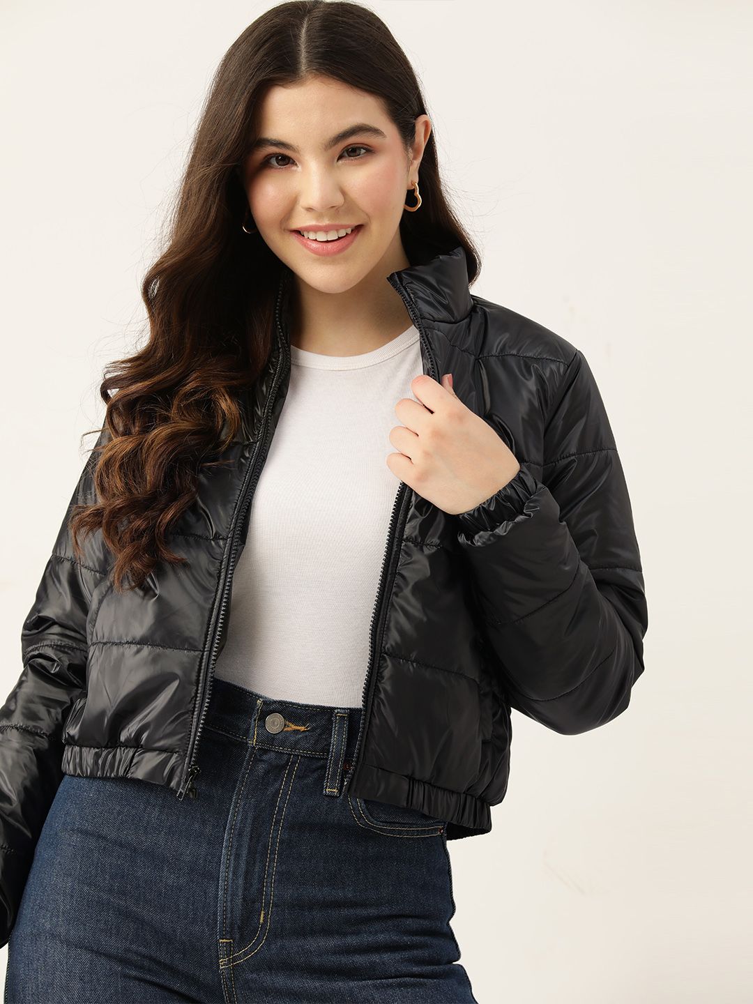 DressBerry Mock Collar Padded Jacket