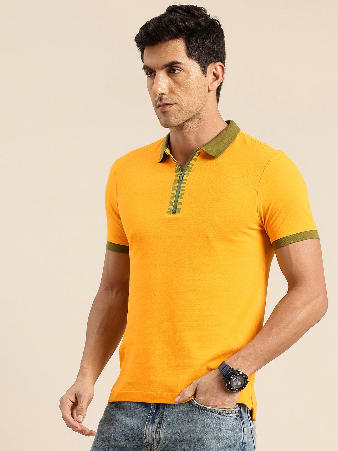 Being Human Polo Collar Pure Cotton T-shirt