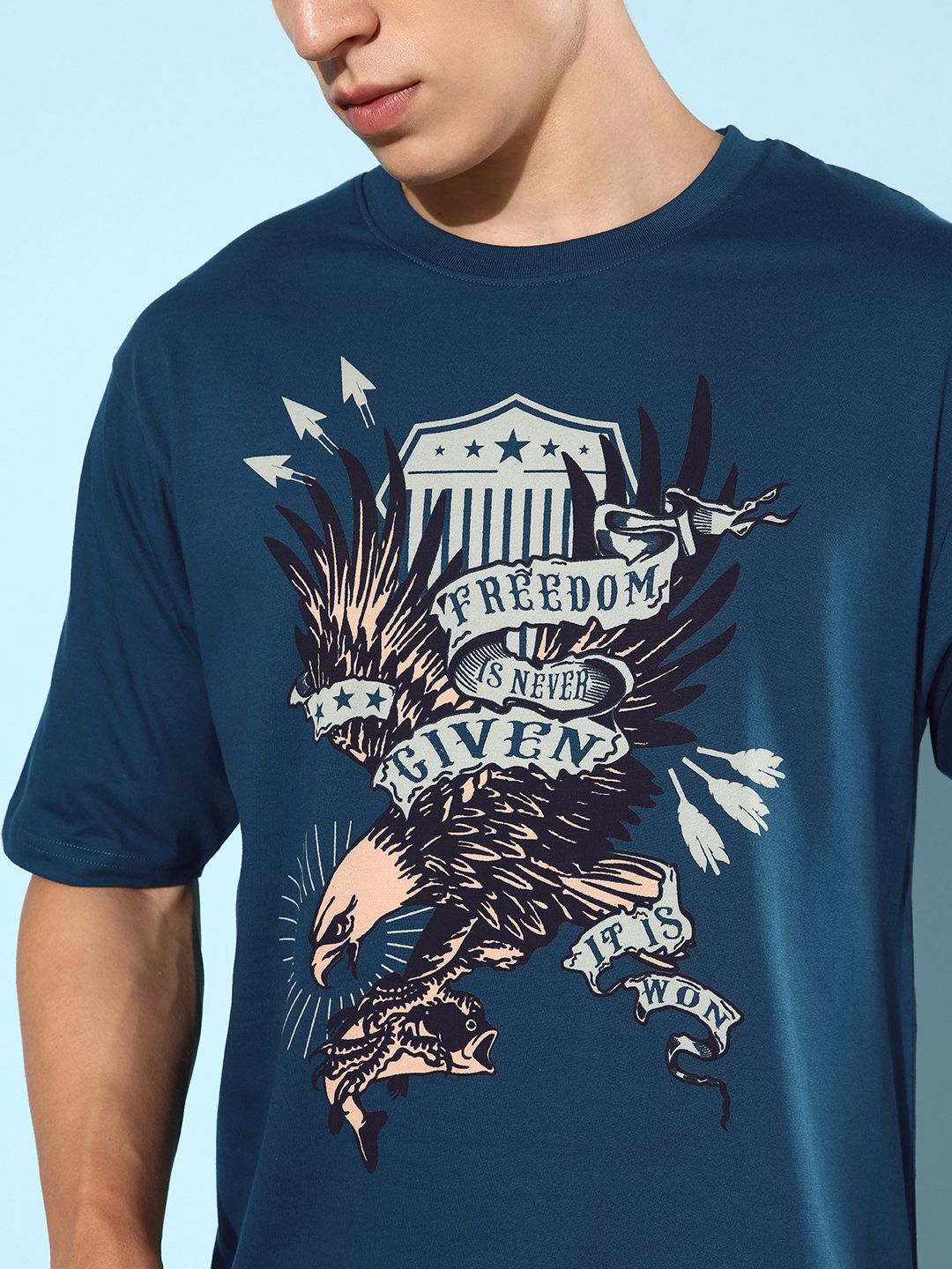DILLINGER Men Printed Pure Cotton Oversize T-shirt