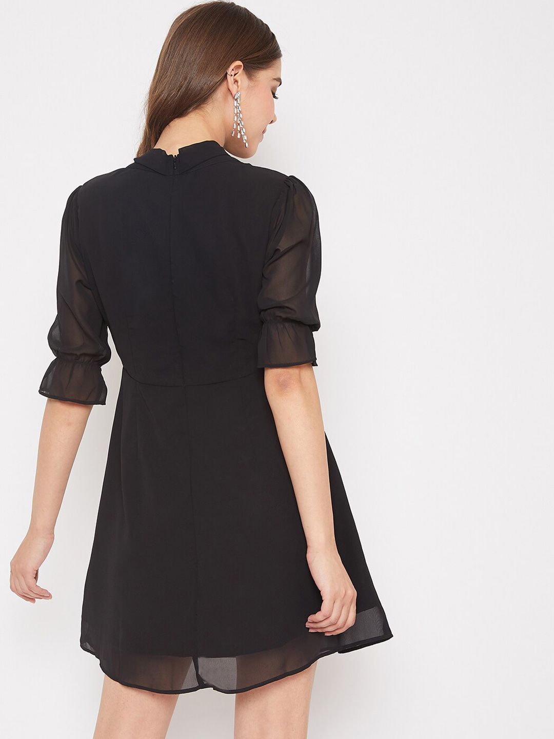 Berrylush Women Black Solid Shirt Dress