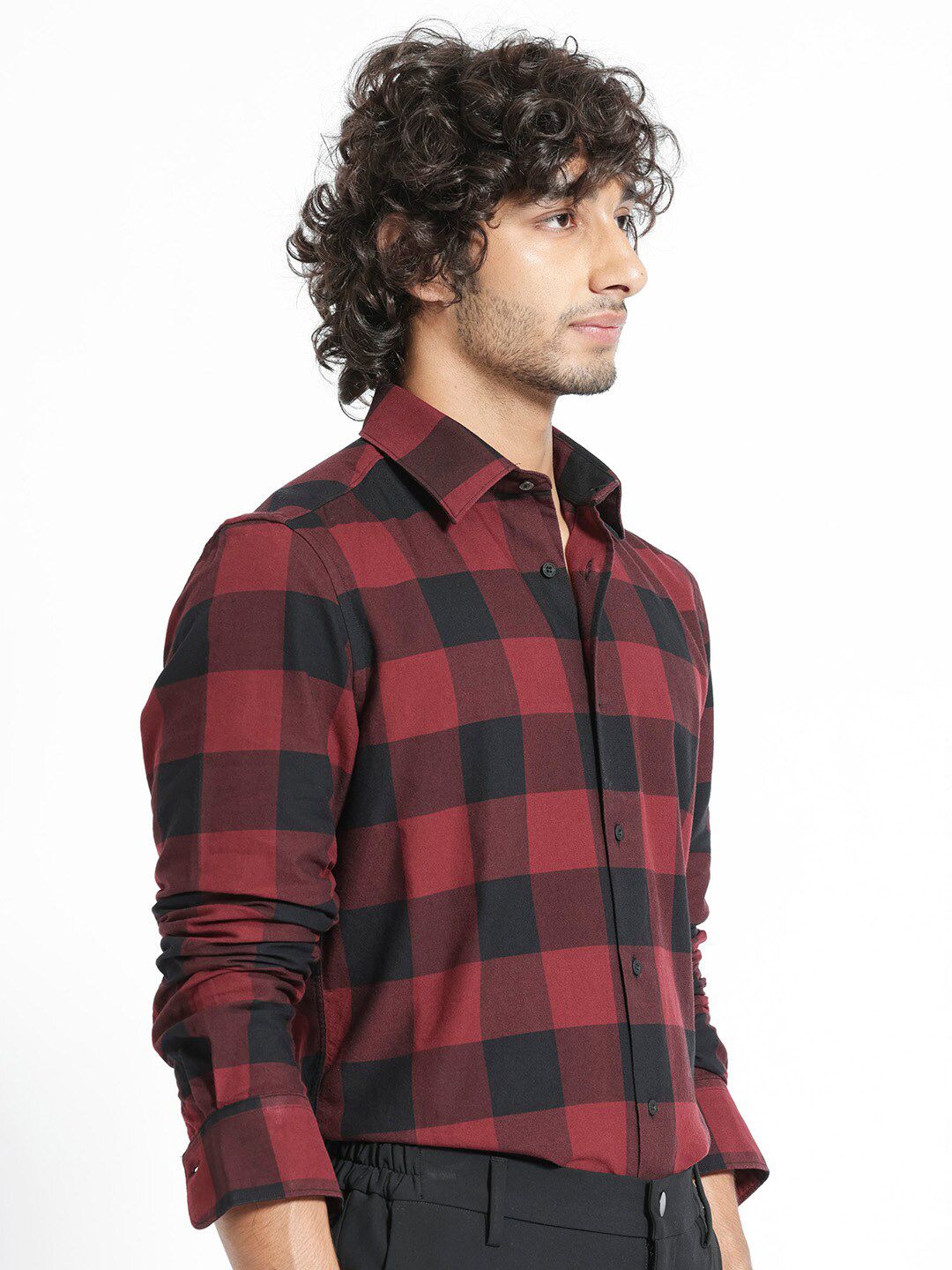RARE RABBIT Men Byre Slim Fit Checked Cotton Shirt