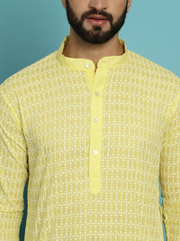 SOJANYA Ethnic Motifs Embroidered Thread Work Pure Cotton Kurta with Pyjamas