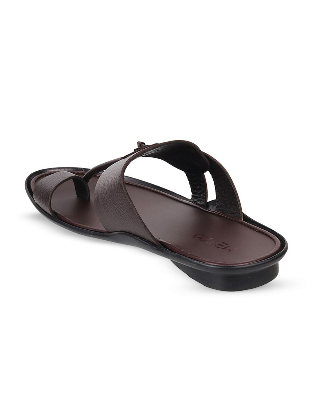 Metro Men Textured Leather One Toe Comfort Sandals
