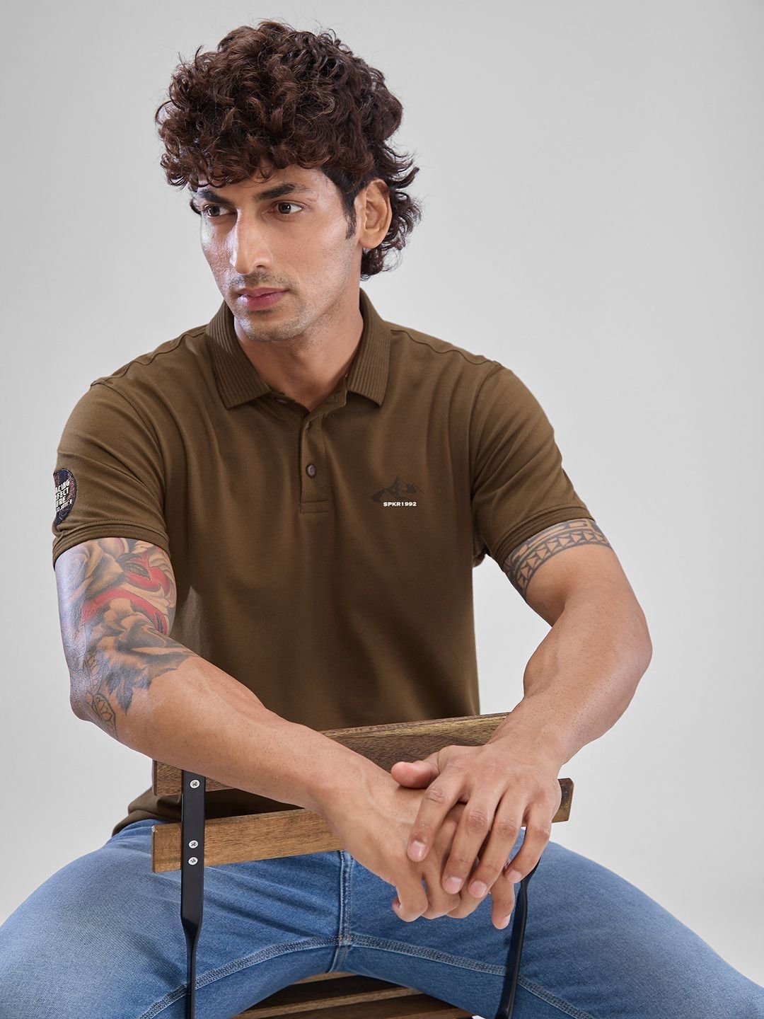 SPYKAR Men Polo Collar Solid Slim Fit T-shirt