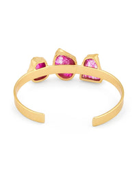 Zaveri Pearls Pink Brass Gold-Plated Cuff Bracelet