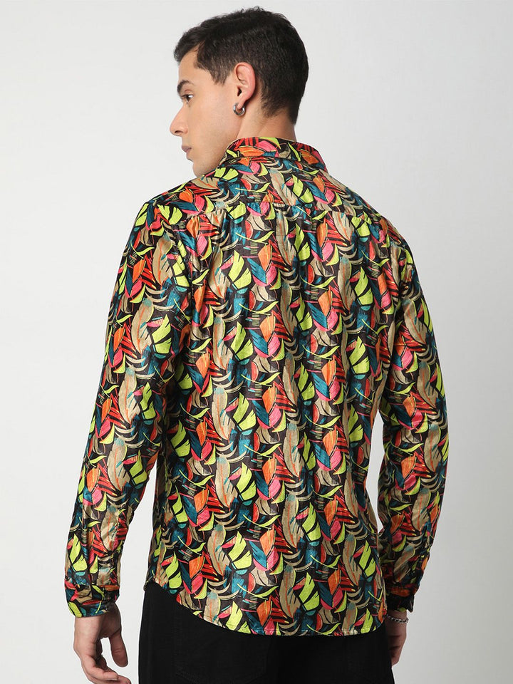 VASTRADO Men Classic Spread Collar Floral Printed Slim Fit Casual Shirt