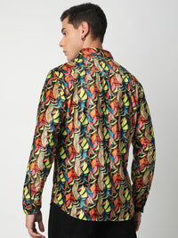 VASTRADO Men Classic Spread Collar Floral Printed Slim Fit Casual Shirt