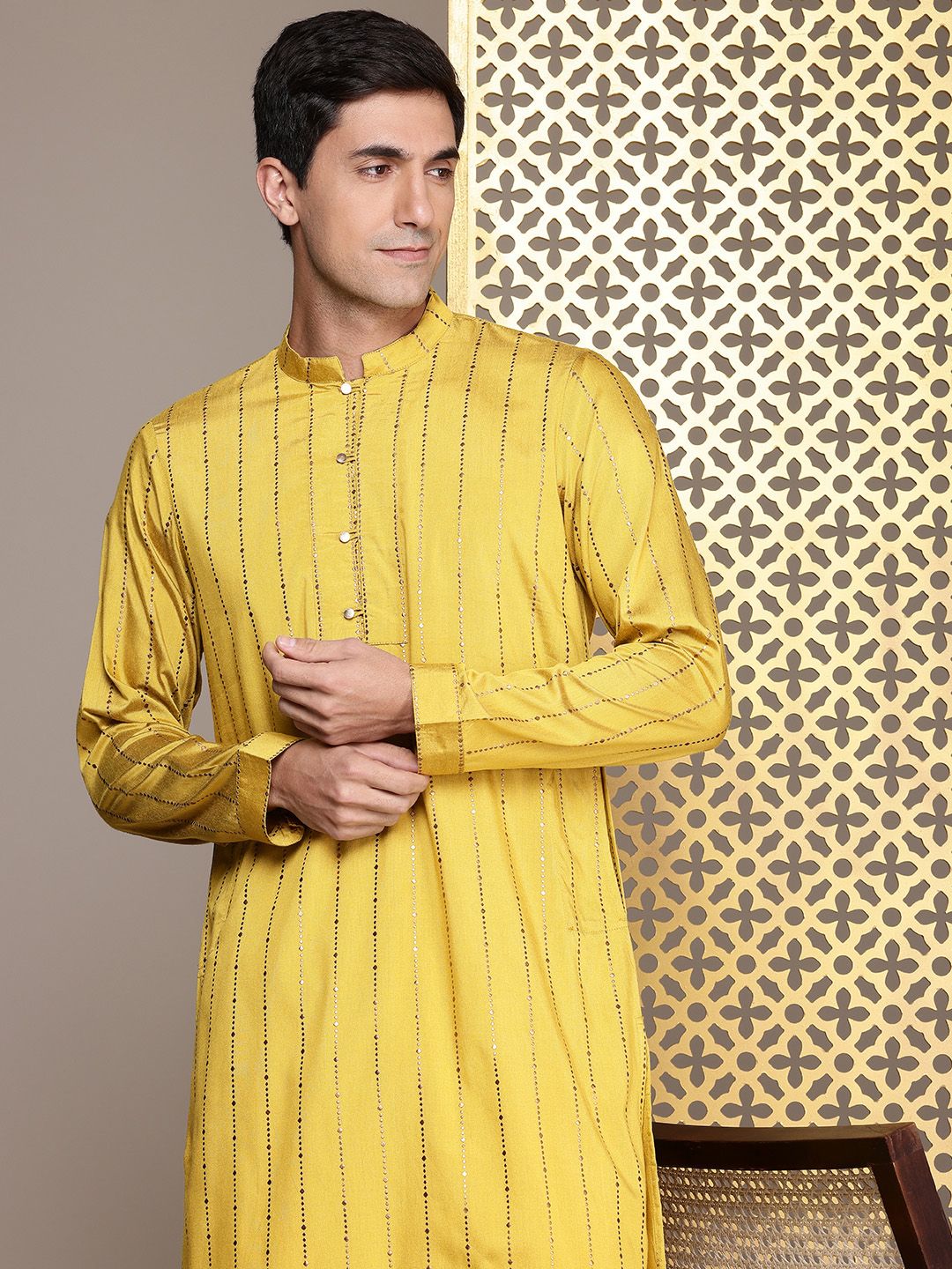 Rumah Pataudi Jashn Striped Kurta