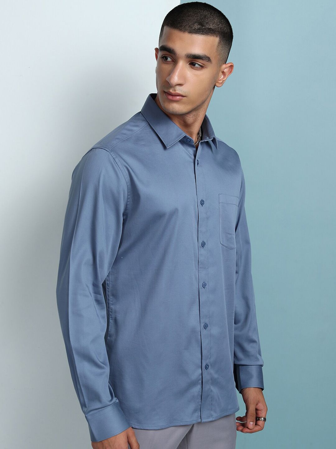 HIGHLANDER Regular Fit Spread Collar Full Sleeve Shirt