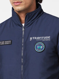 SPYKAR Stand Collar Bomber With Patchwork Jacket