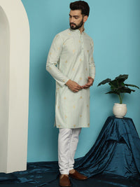 SOJANYA Geometric Woven Design Straight Kurta with Churidar