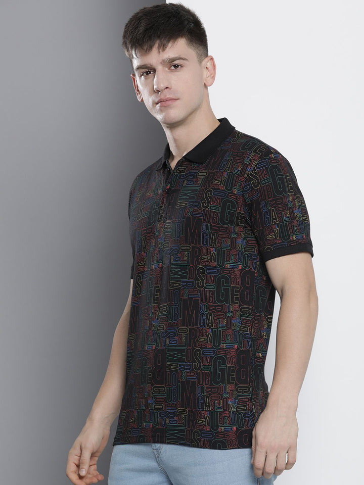 The Indian Garage Co Men Typography Printed Polo Collar T-shirt