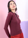 Tokyo Talkies Women Maroon Cardigan