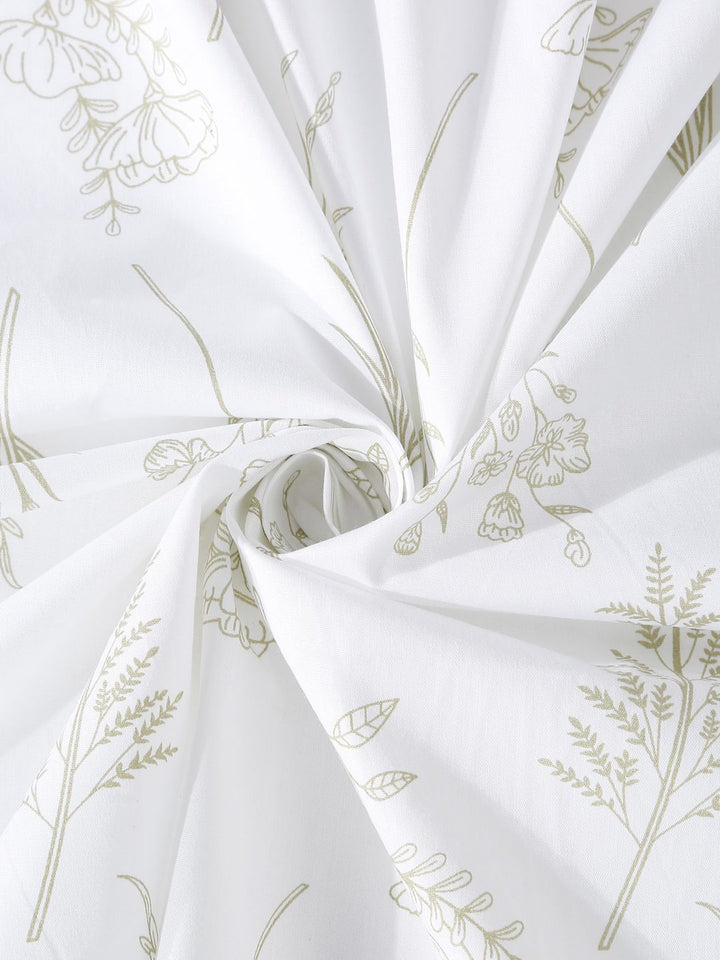 Myntra Elegant Homes White Floral 400 TC Bedsheet with 2 Pillow Covers