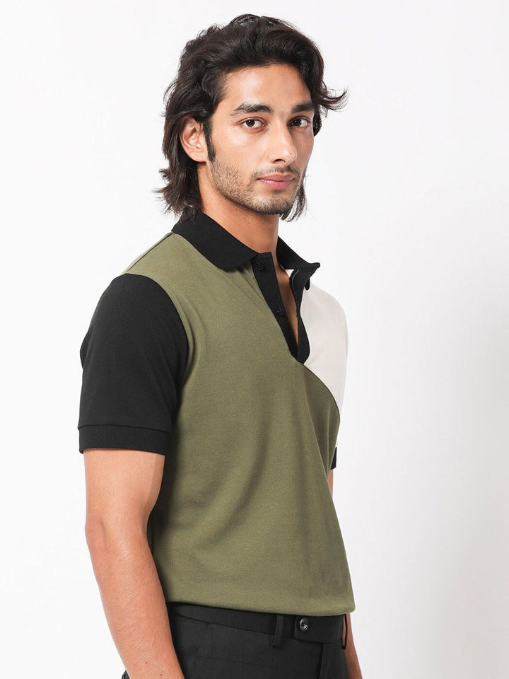 RARE RABBIT Men Rings-4 Slim Fit Solid Polo Collar T-Shirt