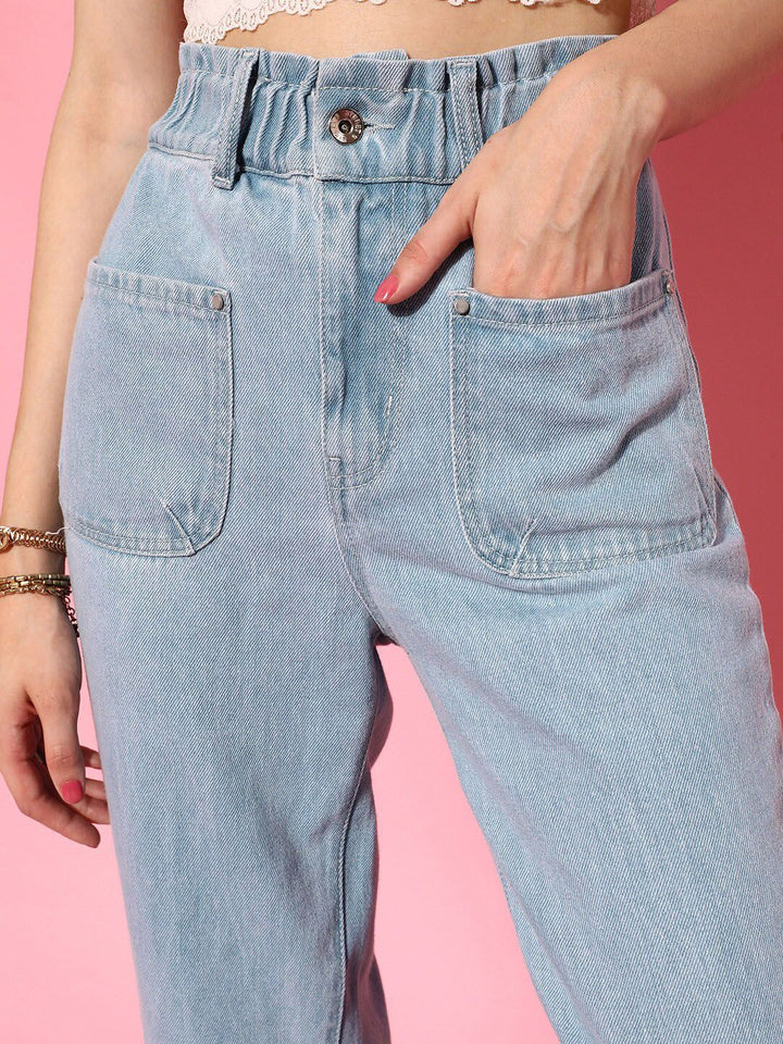 STREET 9 Women Blue Urban Straight Fit High-Rise Jeans